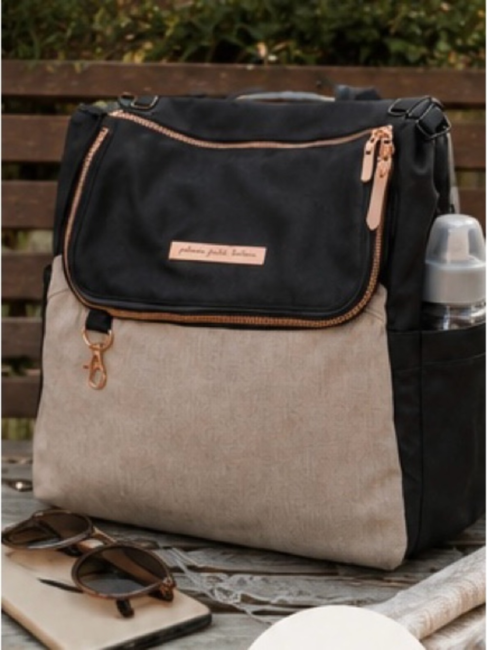 Petunia Pickle Bottom Diaper Bag Backpack Black Rose Gold Convertible Baby Bag - Picture 2 of 10
